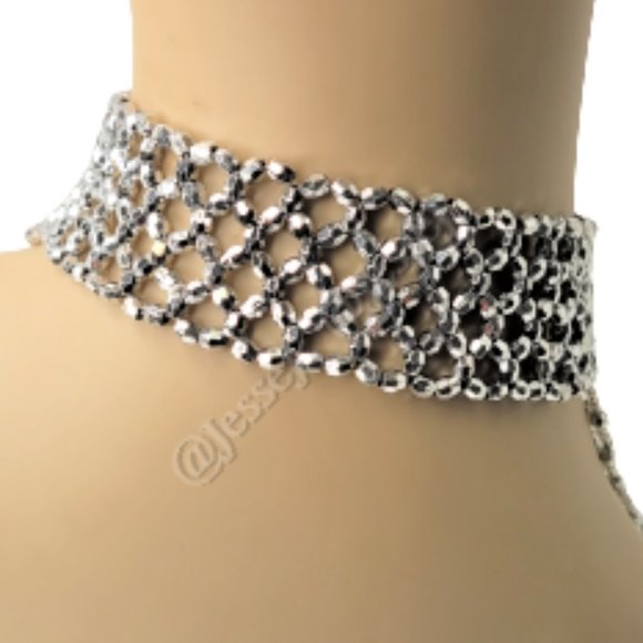 SilverTassel Choker Necklace & Arm Wrist Jewelry Accessory Halloween NEW - Picture 15 of 15